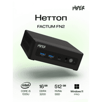 Мини ПК/ HIPER FACTUM FN2 Intel Core i5 1335U(1.3Ghz)/16384Mb/512PCISSDGb/noDVD/BT/WiFi/war 1y/0.4kg/черный/Win11Pro + WiFi 6, BT 5.2,Чёрный, БП 90Вт, VESA крепление - фото 4