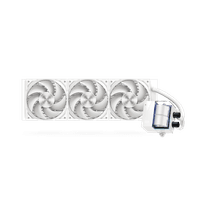 Система охлаждения/ Water Cooling System PCCooler DS360 WH (310W, 360mm, LED temp., White, ARGB Pump/ Fans: 3x120mm, 86.73CFM, 28dBA, 2200RPM/ Pump height 67mm, 28dBA, 3200RPM, Rad thickness 27mm/ S: 1851, 1700, 1200, 20XX, 115X, AM5, AM4) - фото 2