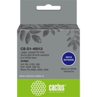 Картридж ленточный Cactus CS-D1-45013 45013 черный на белом 12x7 для Dymo LM160/210D/280/PnP 420P/500TS/Rhino Pro 6000/5200/4200 без чипа - фото 6