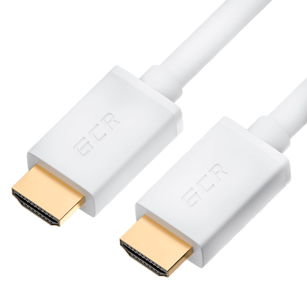 GCR Кабель PROF 2.5m HDMI 2.0, Ultra HD, 4K 60Hz / 5K*30Hz, HDR 4:4:4, 3D, AUDIO, 18.0 Гбит/с, белый, 2 X экран, армирование, GCR-52027