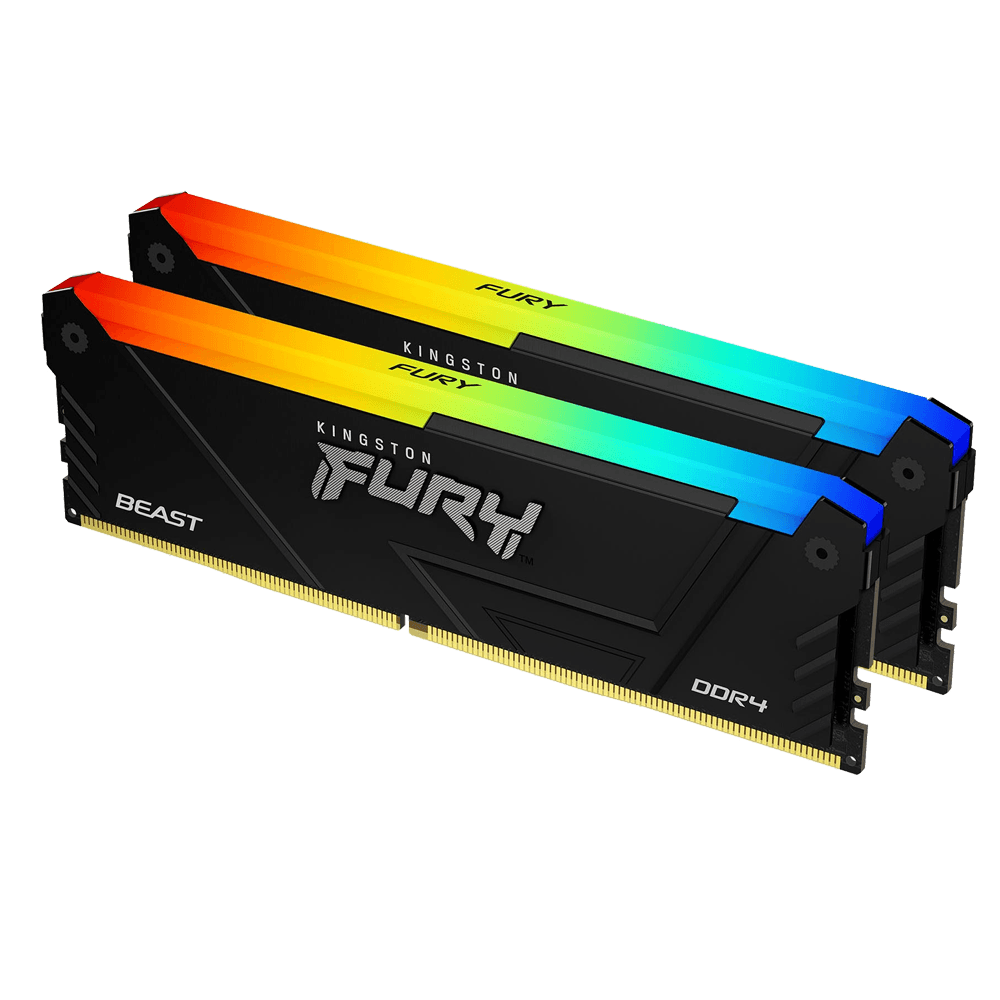 Память оперативная/ Kingston 16GB 3200MT/s DDR4 CL16 DIMM (Kit of 2) FURY Beast RGB