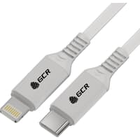 GCR PRO Кабель PREMIUM 1.0m TypeC/Lightning MFI POWER DELIVERY 18 W, медь, быстрая зарядка, белый силикон, AL корпус - фото 1