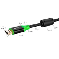 GCR PRO Кабель PROF 1.0m DisplayPort v1.4, нейлон, 8K 60Hz, 4K 165Hz, черный, AL case, зеленый ПВХ, ферритовые кольца, 3 Х экран с армированием, GCR-56288 - фото 3