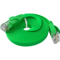 GCR Патч-корд PROF плоский прямой 7.5m, UTP медь кат.6, зеленый, 30 AWG, ethernet high speed 10 Гбит/с, RJ45, T568B, GCR-52844 - фото 5
