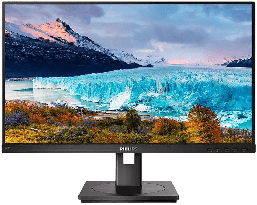Монитор Philips 242S1AE 23.8'', 1920x1080, IPS, 75hz, 50M:1, 300cd, 4ms, VGA, HDMI 1.4, DP 1.2, Speakers, H. adj 130mm, pivot, VESA, 3Y, Black/ Philips 242S1AE 23.8'', 1920x1080, IPS, 75hz, 50M:1, 300cd, 4ms, VGA, HDMI 1.4, DP 1.2, Speakers, H. adj 130mm, pivot, VESA, 3Y, Black