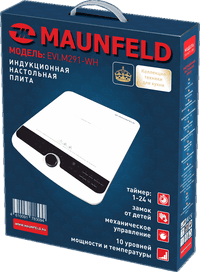 Электрическая индукционная плитка MAUNFELD/ Электрическая индукционная плитка,мощность 2000 Вт.,управление сенсорное,10 уровней мощности,1 комфорка,цвет белый - фото 23
