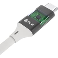 GCR Кабель USB 3.1 (USB 3.2 Gen 2) Type C-С, 2.0m, 100W/20V/5A, M/M, медь, 10 Гбит/с, 4K, белый, AL сase черный, экран, армирование - фото 6