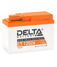 Аккумуляторная батарея Delta CT 12026 12В/2,5А·ч, клемма F1 (115х50х86мм (91мм), 1кг, Срок службы 5лет, Гарантия 1г) - фото 1