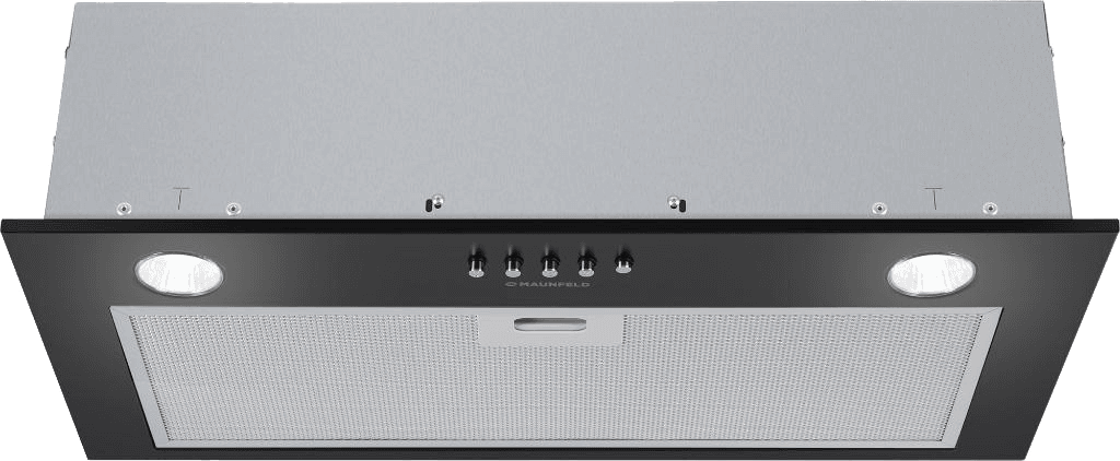 ВЫТЯЖКА MAUNFELD CROSBY SINGL 60 BLACK/ Полновстраиваемая, 60см, 850 м3, кнопочное управление, LED, площадь кухни до 30м2, опция: угольный фильтр CF140C-2шт, черная