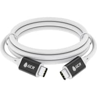 GCR Кабель USB 3.1 (USB 3.2 Gen 2) Type C-С, 2.0m, 100W/20V/5A, M/M, медь, 10 Гбит/с, 4K, белый, AL сase черный, экран, армирование - фото 3