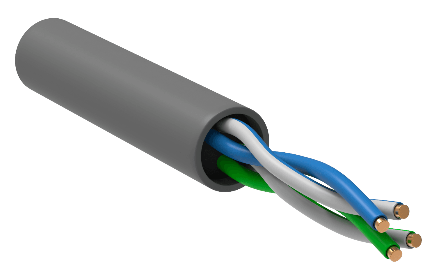 Витая пара U/UTP 5E 24AWG 2PR PVC 1м серый 100м РФ GENERICA