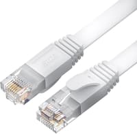 GCR PRO Патч-корд LSZH PROF плоский прямой 10.0m, UTP медь кат.6, белый, 30 AWG, ethernet high speed 10 Гбит/с, RJ45, T568B - фото 1
