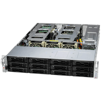 Серверная платформа Supermicro SYS-621C-TN12R (bundle6): 2U/2x LGA-4677/16x DDR5 RDIMM/12x 3.5/2.5 NVMe*/SATA/SAS*/1x SSD NVME 480GB, M.2/1x 4-Port 1GbE RJ45/2x 1200W Power (12 NVME config, Heatsink Upgrade) - фото 2