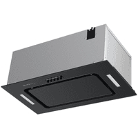 ВЫТЯЖКА HOMSair CROСUS PUSH 52 Glass Black/ полновстраиваемая, кнопочное управление, 3 скорости, 850 м3/ч, до 30 м2, 53 дБ, угольный фильтр CF02X - 2 шт, ШхВхД: 518х191х290 мм, черный цвет - фото 2