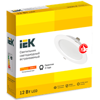 Светильник LED ДВО 1613 белый круг 12Вт 3000К IP20 IEK - фото 4