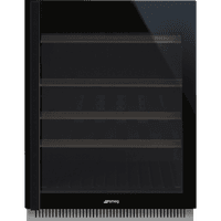 Винные шкафы SMEG/ Холодильный шкаф для вина встраиваемый, ВхШхГ 820х595х566 мм, петли справа, черное стекло. - фото 2