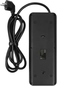 Сетевой фильтр-удлинитель/ PowerCom SP-10 USB2A1CB 1.8M, 10 розеток, черный, 16А, 4кВт, 204Дж, защитные шторки, защита от КЗ, перегрузки и импульсных помех, один порт USB-C(PD20W) и два USB-A(QC3.0) суммарной мощностью 15Вт, кабель 3x1 мм2, ШхГхВ 268х105х43 мм, вес 0.65 кг. - фото 3