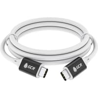 GCR Кабель USB 3.1 (USB 3.2 Gen 2) Type C-С, 2.0m, 100W/20V/5A, M/M, медь, 10 Гбит/с, 4K, белый, AL сase черный, экран, армирование - фото 4