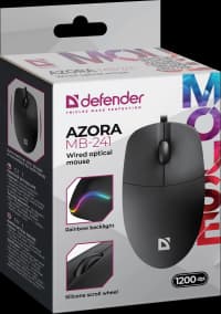 Defender Проводная оптическая мышь Azora MB-241 черн,3D,1200dpi,1,8м - фото 5