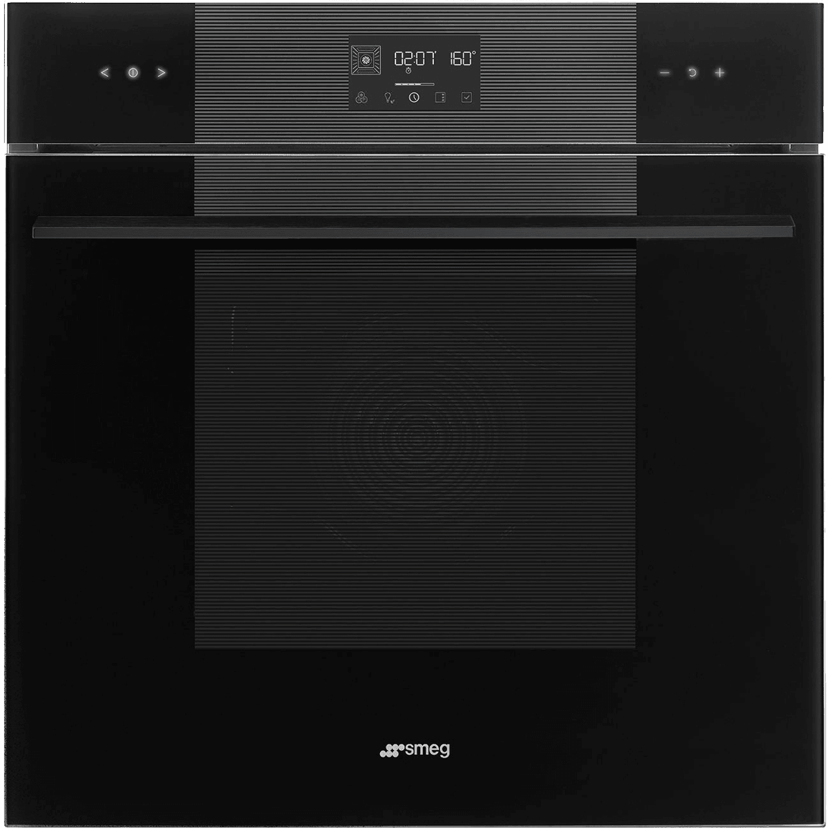 Встраиваемый духовой шкаф SMEG/ Многофункциональный духовой шкаф с пиролизом, 60 см, 10 функций, Black (черное стекло). Класс энергопотребления А+