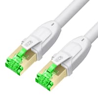 GCR PRO Патч-корд LSZH PROF кат.8 ethernet 30.0m S/FTP, RJ45, медь, 40 Гбит/с, 26 AWG, белый, литой, экранированные коннекторы 24K GOLD, T568B - фото 1