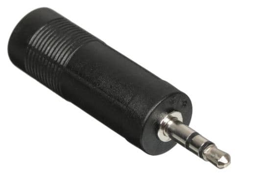 Переходник/ Переходник GoPower Jack 3.5mm (m)-Jack 6.3mm (f) черный Premium Zip-Lock c подвесом (1/500)