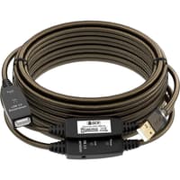 GCR Удлинитель активный 25.0m USB 2.0 AM/AF, GOLD, черно-прозрачный, с 3-мя усилителями сигнала Premium, разъём для доп.питания, 24/22 AWG - фото 3