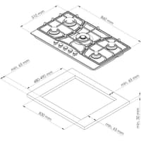 Варочная поверхность Kuppersberg/ KITCHEN RETAIL / Варочная поверхность Kuppersberg, газ, Classic, 86 см, автоматический электроподжиг, газ-контроль, форсунки под сжиженный газ, SABAF конфорки, чугунные решетки, WOK подставка, цвет бежевый, цвет фурнитуры бронзовый - фото 9