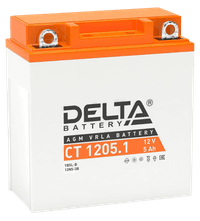 Аккумуляторная батарея Delta CT 1205.1 12В/5А·ч, клемма Болт + гайка Ø 5 мм (120х61х129мм (134мм), 1,8кг, Срок службы 5 лет - фото 1