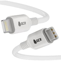 GCR PRO Кабель PREMIUM 1.0m TypeC/Lightning MFI POWER DELIVERY 18 W, медь, быстрая зарядка, белый силикон, AL корпус - фото 4