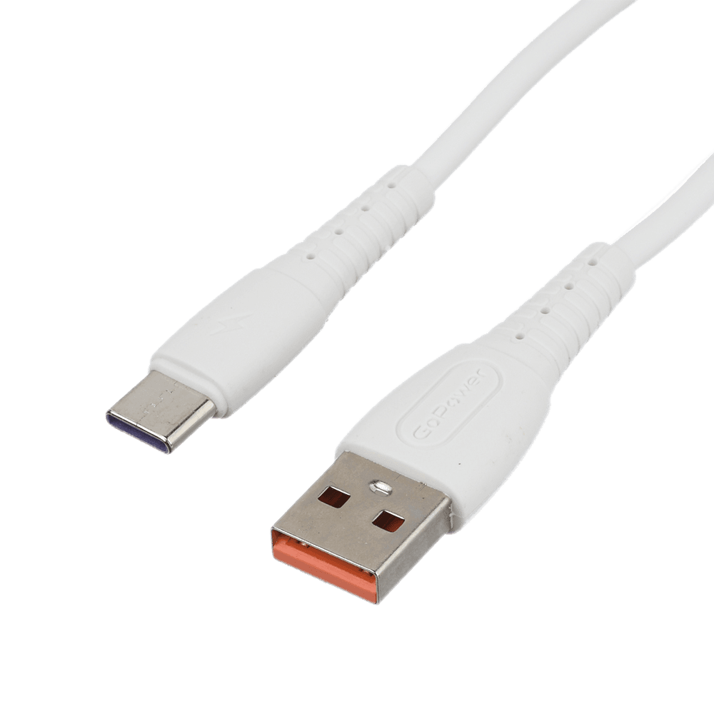 Кабель/ Кабель GoPower GP07T USB (m)-Type-C (m) 1.0м 2.4A силикон белый (1/200/800)