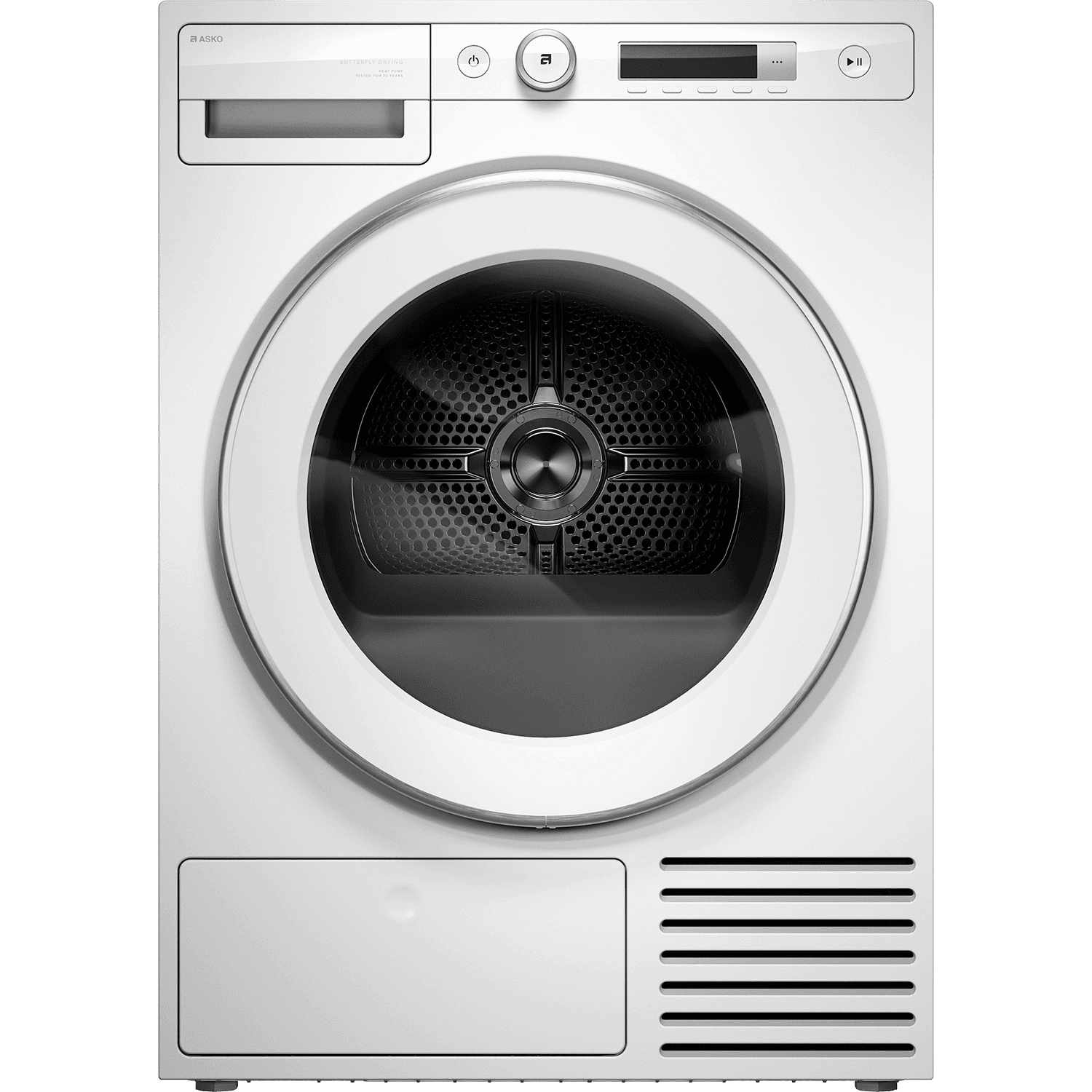 Сушильная машина ASKO/ Арт. 745171 ; Сушильная машина ASKO, Logic, глубина 74 см, загрузка 10 кг, 12 программ, 2 режима сушки, монохромный дисплей, Butterfly Drying, система мульти фильтрации, детектор скручивания белья, подсветка барабана, Wi-Fi, цвет белый