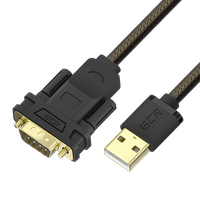 GCR Конвертер-переходник 3.0m PROF USB 2.0 AM / DB9 RS-232 c чипсетом PL2303GS, медь, черно-прозрачный, экран, армирование - фото 1