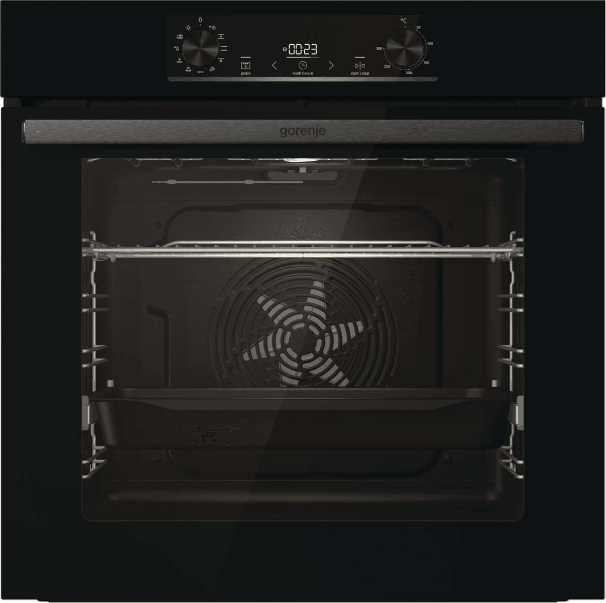 Встраиваемые электрические духовки GORENJE/ Духовой шкаф, Полезный объем: 77 л,Класс энергопотребления: A, Сенсорный программатор IconLED, Конструкция: Встраиваемая, Ширина: 595 мм, Высота: 595 мм, черный