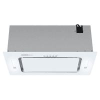 ВЫТЯЖКА HOMSair CROСUS PUSH 52 Glass White/ полновстраиваемая, кнопочное управление, 3 скорости, 850 м3/ч, до 30 м2, 53 дБ, угольный фильтр CF02X - 2 шт, ШхВхД: 518х191х290 мм, белый цвет - фото 6