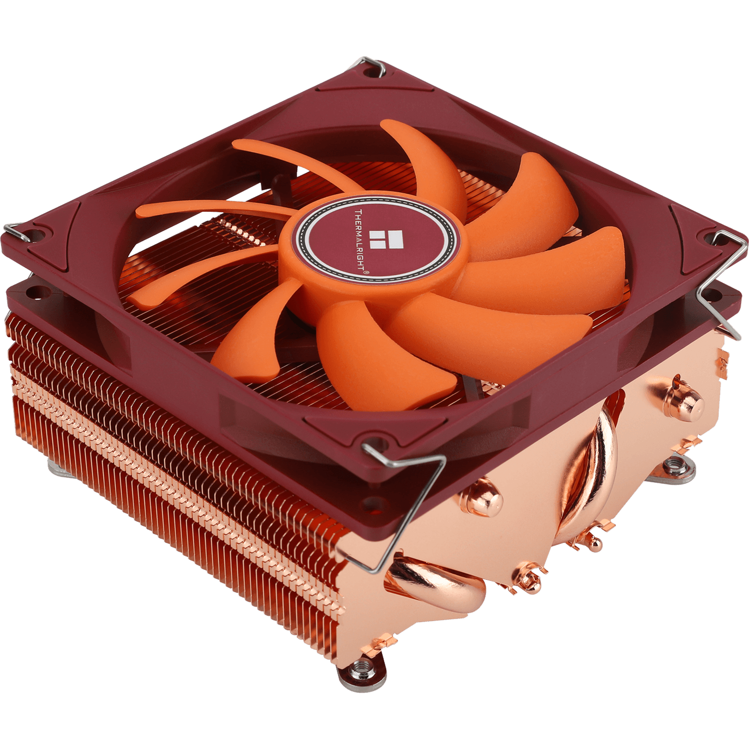 Кулер для процессора/ CPU Cooler Thermalright AXP-90 X53 Full (4-pin PWM, 38mm, Cu/Cu, 4x6mm, 1x92mm, 42.58CFM, 22.4dBA, 2700RPM, S: 1851/1700/1200/115X, AM5/AM4, orange, red)
