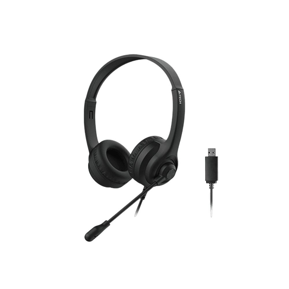 Наушники с микрофоном A4Tech HU-8 черный 2м накладные USB