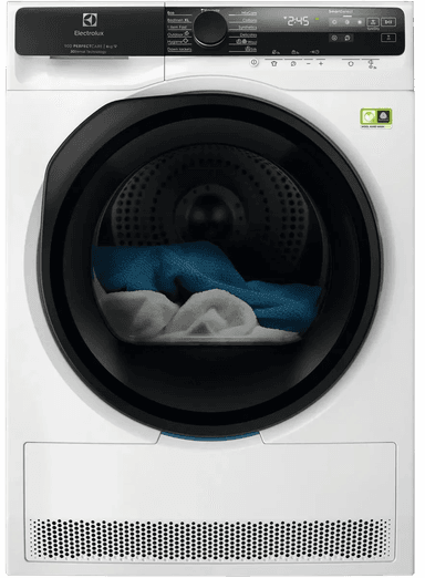 Сушильный барабан ELECTROLUX/ Сушильный барабан с тепловым насосом,глубина, см: 63.8, Цвет: белый, Максимальная загрузка белья (кг): 8, 12 программ, инверторный мотор,панель управления на английском языке