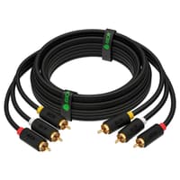 GCR PRO Кабель 1.5m видео-аудио 3 х RCA / 3 х RCA, черный - фото 2