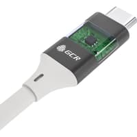 GCR Кабель USB 3.1 (USB 3.2 Gen 2) Type C-С, 2.0m, 100W/20V/5A, M/M, медь, 10 Гбит/с, 4K, белый, AL сase черный, экран, армирование - фото 5
