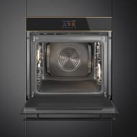 Встраиваемый духовой шкаф SMEG/ Многофункциональный духовой шкаф с пиролизом, 60 см, 10 функций, чёрное стекло Eclipse, медный профиль - фото 3