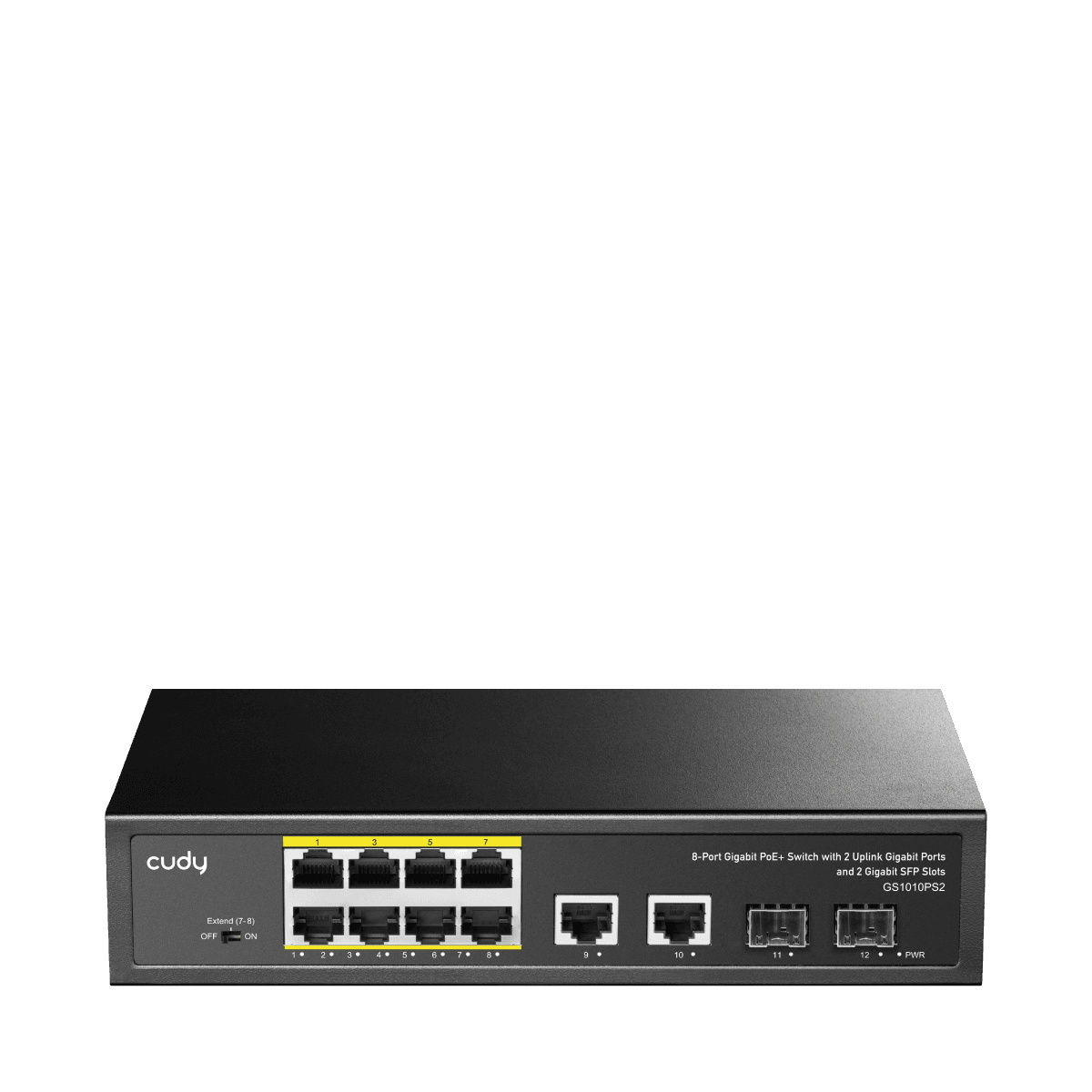 Коммутатор/ 8-10/100/1000 BASE-T Gigabit ports,2-Port 10/100/1000 BASE-T Gigabit Uplink ports, 2-1000 BASE-X SFP Slot, 8-port IEEE 802.3at PoE+ Injector, Supports PoE power up to 30W for each PoE port, Extend Mode (Port#7 and #8 support transmit distance up to 250m at 10 Mbps ), Port Lightning Protection,Watchdog, 120W Internal