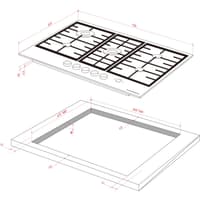 Варочная поверхность Kuppersberg/ KITCHEN RETAIL / Варочная поверхность Kuppersberg, газовая, High-Tech, 73 см, автоматический электроподжиг, газ-контроль, механическое/сенсорное управление, таймер, блокировка панели управления, конфорки Chinese SABAF, цвет черный, цвет фурнитуры черно-серебристый - фото 16