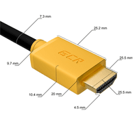 GCR Кабель 15.0m HDMI 2.0, Ultra HD, 4K 60Hz / 5K*30Hz, HDR 4:2:0, 3D, AUDIO, 18.0 Гбит/с, черный, желтые коннекторы, медь, 3X экран с армированием - фото 4