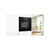 Духовой шкаф Bosch HNG978QB1 Accent line. Serie 8, духовой шкаф с микроволнами и паром, черный, 28 режимов + комбинированные режимы, микроволны до 800 Вт, 4-слойное остекление, 3 цветных текстовых TFT-дисплея 2,5" с сенсорным управлением, поворотный переключатель ControlRing, LED-освещение, меню "Assist", PerfectBake, PerfectRoast, пиролитическая самоочистка, телескопические направляющие на 1 уровне - фото 4