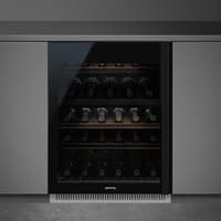 Винные шкафы SMEG/ Холодильный шкаф для вина встраиваемый, ВхШхГ 820х595х566 мм, петли слева, черное стекло. - фото 3