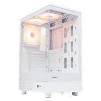 Корпус без блока питания/ Case HSPD F510, Panoramic Mid Tower, White, TG, 0.5 SPCC, 3x120mm ARGB (FNW010) ATX, mATX, mITX 180/280/160mm 1x2.5", 1x3.5", 7xPCI 2xUSB-A 3.0 356x218x467mm - фото 1