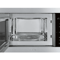 Встраиваемые микроволновые печи SMEG/ Classica, Встраиваемая микроволновая печь, 60 см, высота 38 см, черное стекло + нержавеющая сталь. - фото 4
