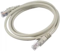 Патч-корд/ Патч-корд GoPower RJ-45 (m)-RJ-45 (m) 5.0м кат.5е ПВХ 26AWG серый в пакете (1/50) - фото 1