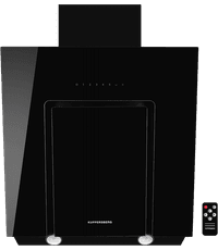 Вытяжка Kuppersberg/ Настенная вытяжка, ширина 60 см, отвод/рециркуляция, 900 м3/час, сенсорное управление, таймер, 5 скоростей, галогенное освещение 2х20 Вт, металлические жироулавливающие фильтры, угольный фильтр KF-ES (опция), 42-47 дБ, цвет черное стекло SCHOTT - фото 1